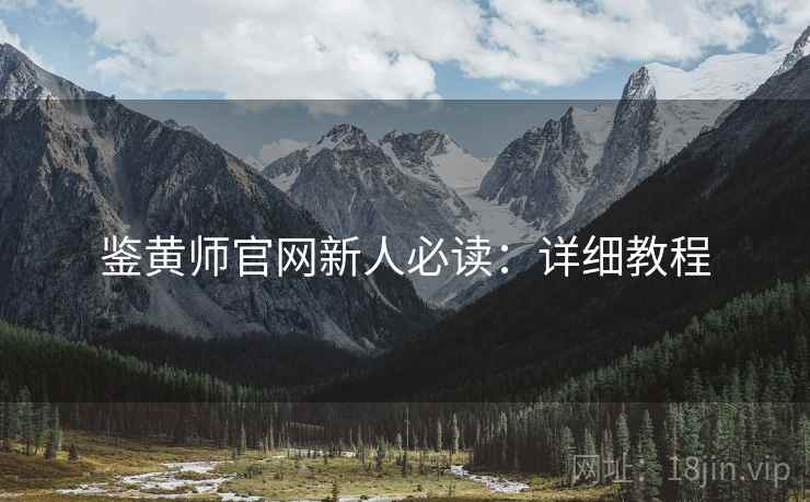 鉴黄师官网新人必读：详细教程